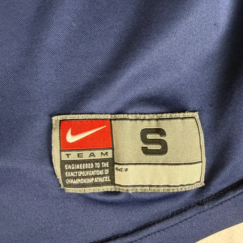 Nike Team Vintage 90s Mens Small Short Sleeve Training Shirt Navy White Piping